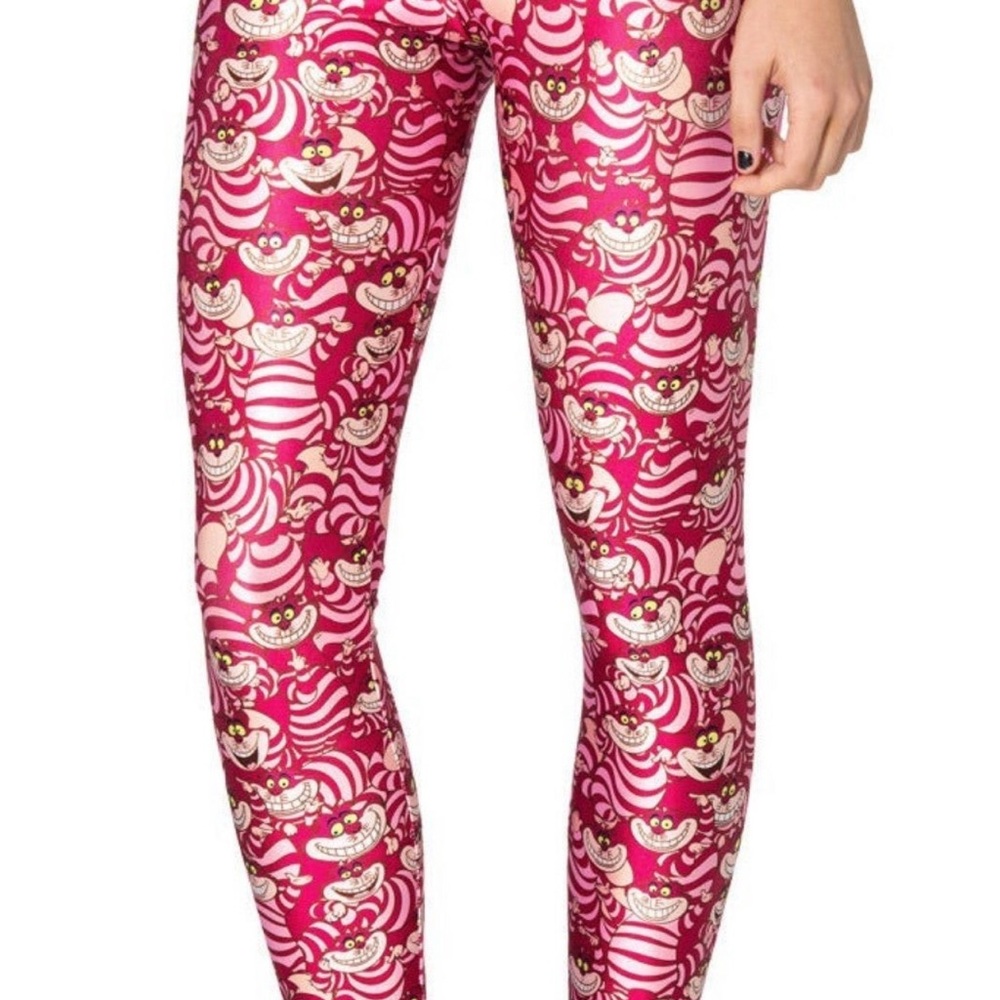Black Milk X Cheshire Cat Alice in Wonderland Medium leggings.  EUC